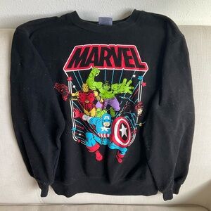 Marvel Black Superhero Crewneck Sweater
